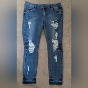 Charlotte Russe Refuge High Waisted Distressed Ombre Skinny Jeans